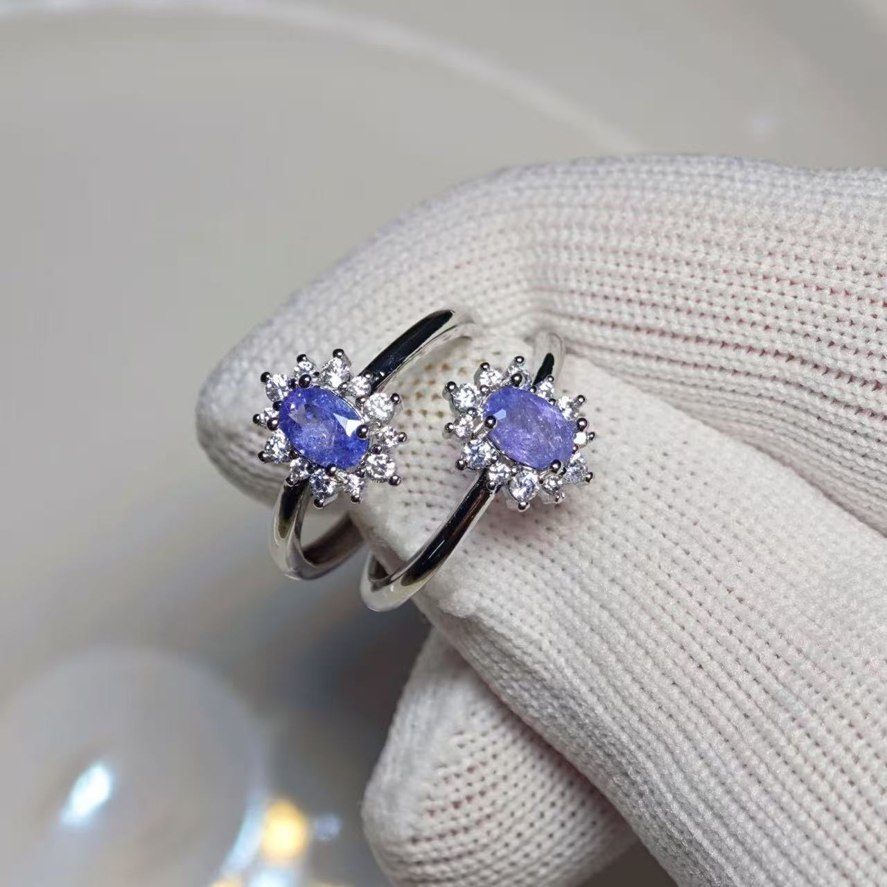Body Jewelry Wholesale - Doğal Tanzanit Yüzük Ayarlanabilir Kadın Yüzük