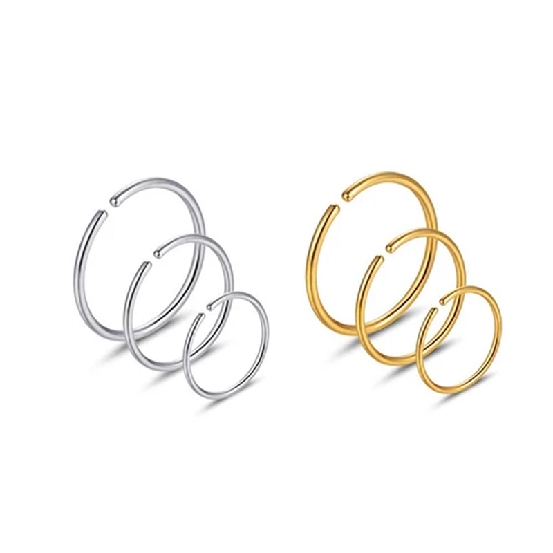 Body Jewelry Stores - 6 adet/grup hipoalerjenik burun halkaları çemberler
