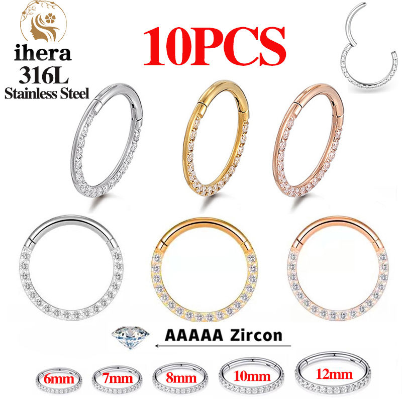 Body Jewelry Stores - 1/10 adet paslanmaz çelik burun halkaları