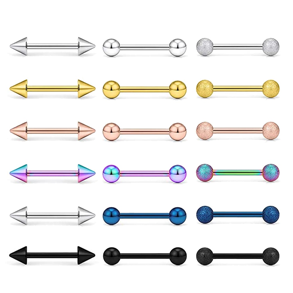 Tongue Barbell Straight - 14G Dil Yüzükler Cerrahi Çelik Düz