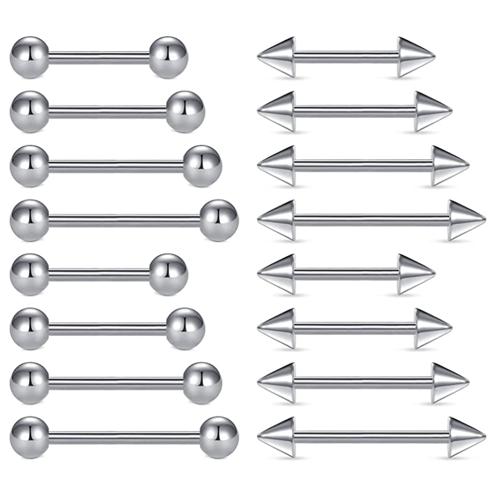 16 adet 14G Paslanmaz Çelik me - Tongue Barbell Straight incelemesi ve fiyatı