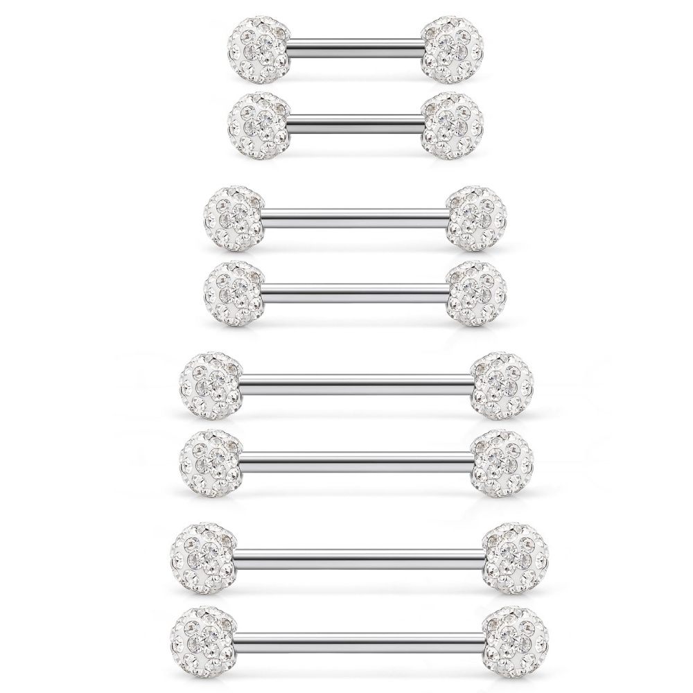 8 Adet 14G CZ Taşlı Toplu Dil  - Tongue Barbell Straight incelemesi ve fiyatı