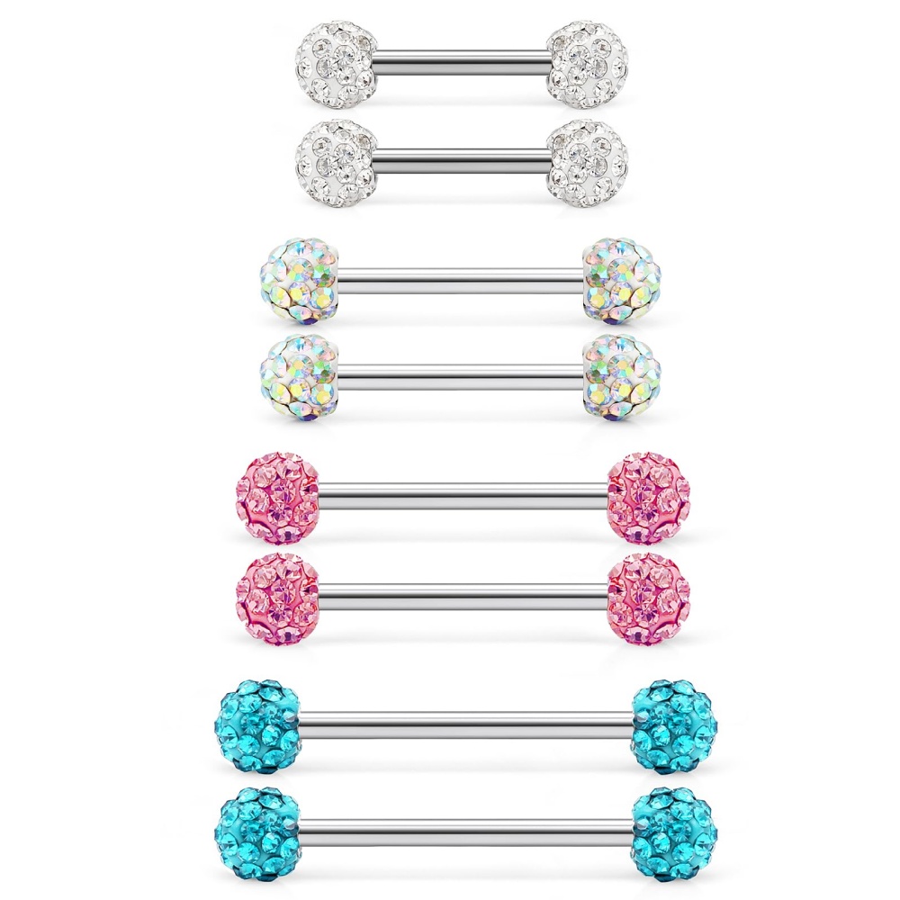 8 Adet 14G CZ Taşlı Toplu Dil  - Tongue Barbell Straight incelemesi ve fiyatı
